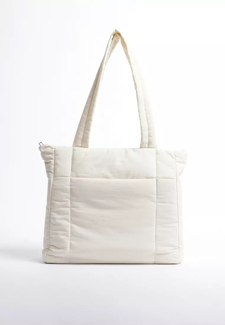 White nylon new arrivals tote bag