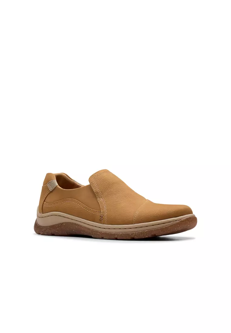 Womens Orlene Slip On Shoes Light Tan Nubuck - Wide Fit