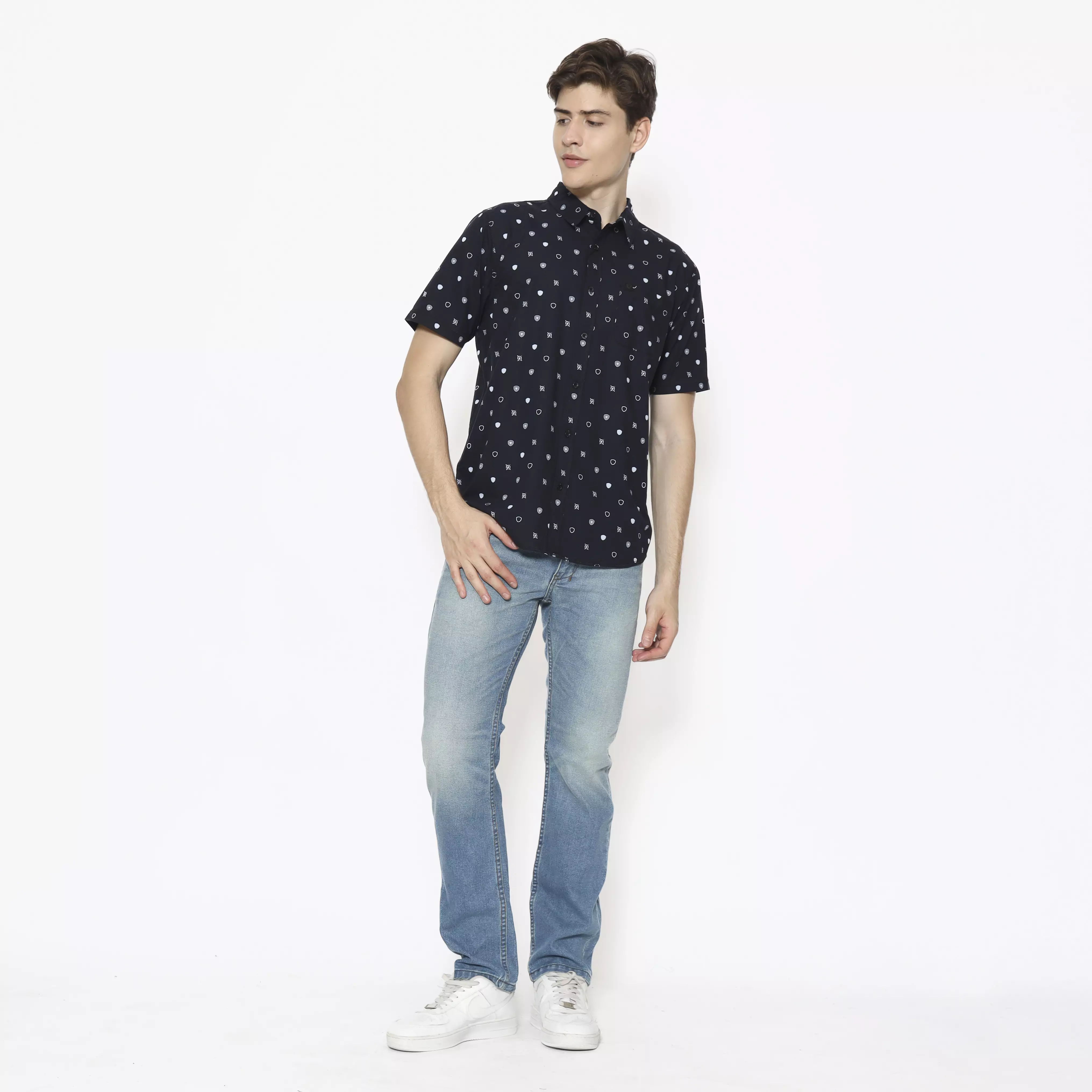 Planet Surf Clothing Kemeja Lengan Pendek Glanzen Men Shirt Black Planet Surf