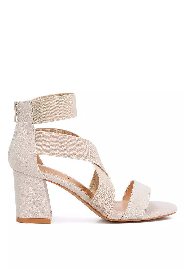 Discount on London Rag  shoes - SKU: Beige Recycled Micro Suede Block Sandals