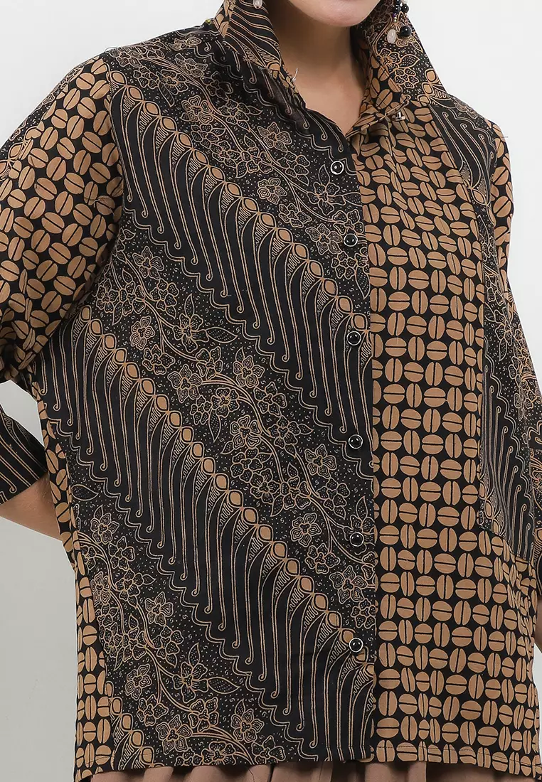 Woman's Shirt SISI C&S-Asymmetric 7/8-length Slv