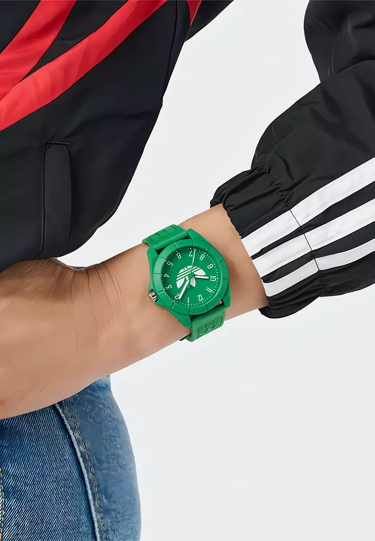 Adidas Gents Project Four - Jam Tangan Analog Pria - Green Rubber Strap - AOST24572