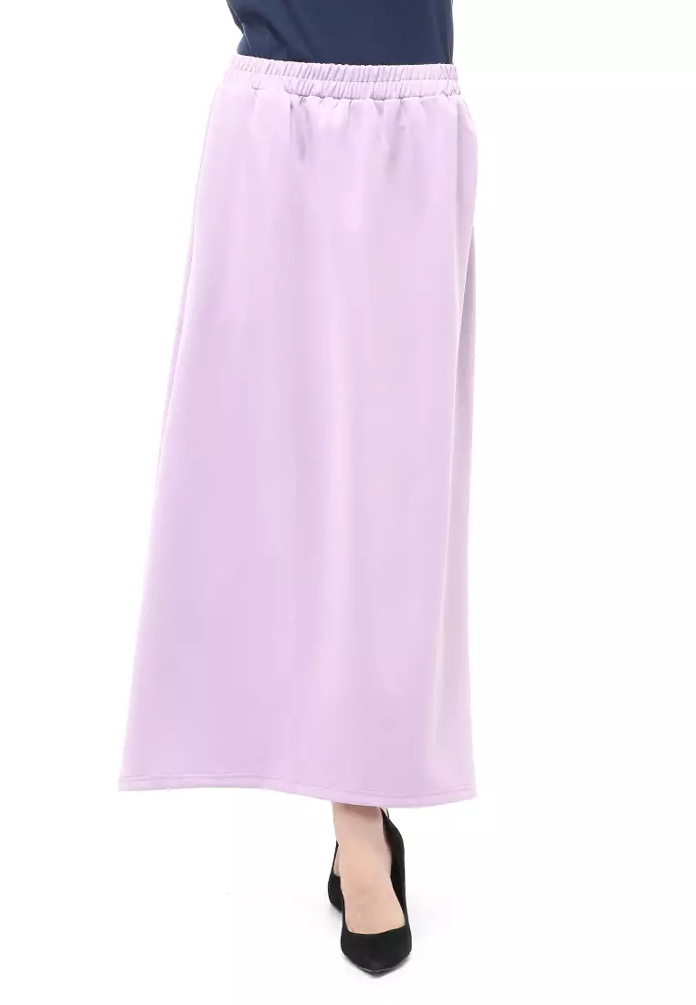 Rok Panjang Muslimah Polos Bawahan Wanita Regular Fit All Size - Violet