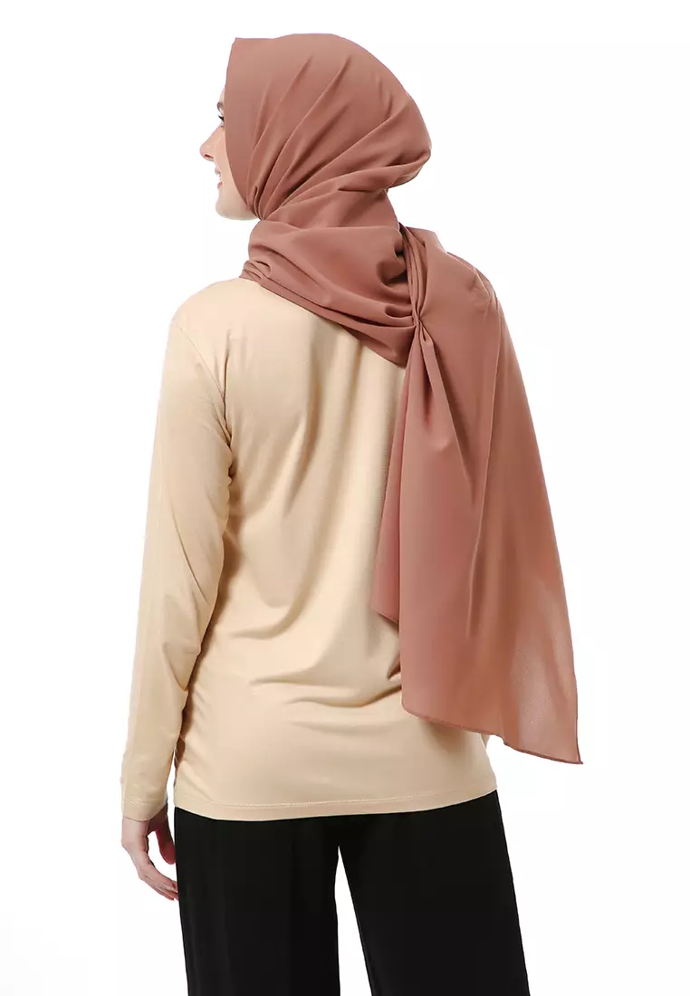 Marit Pashmina Syari Polos Muslimah Wanita Premium High Quality - Khaky