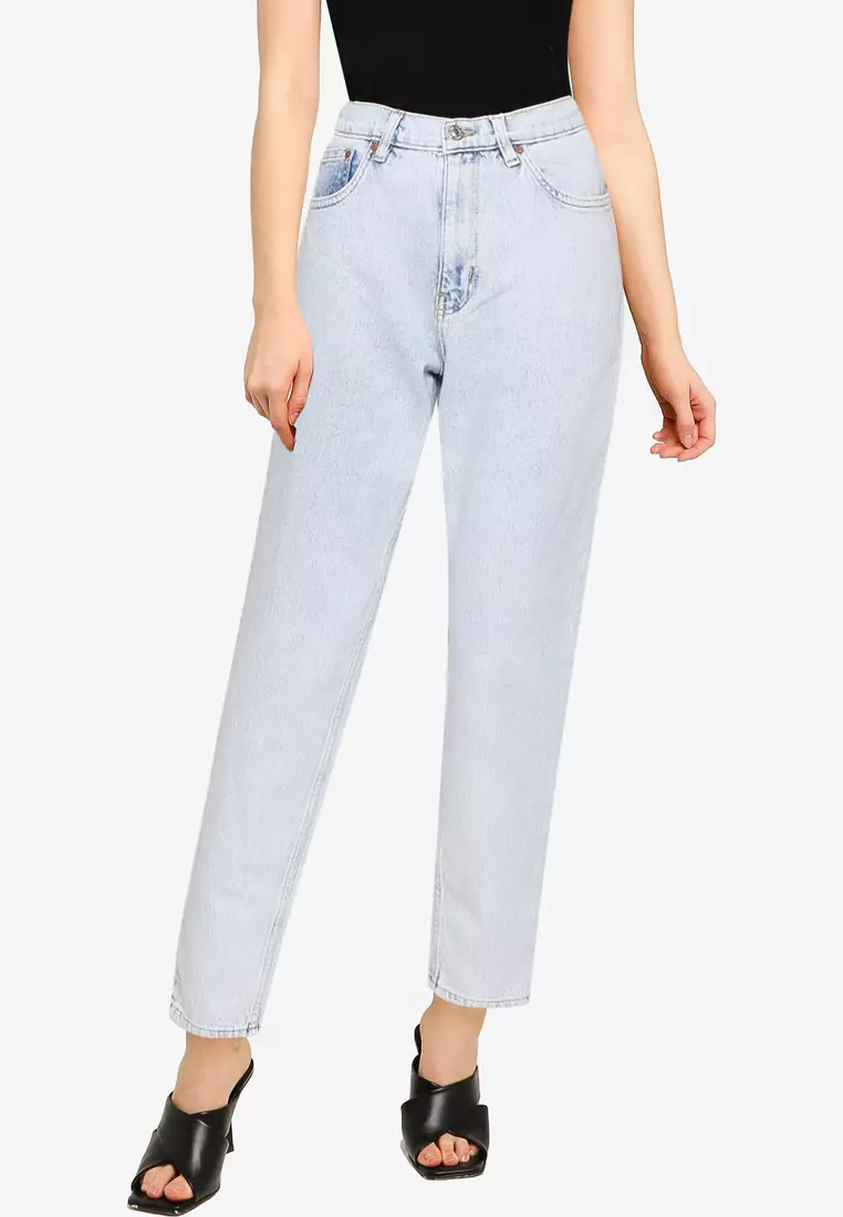 Mango mom fit jeans in washed blue