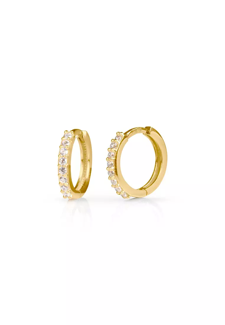 Single Line Mini Hoops 18k Gold 
