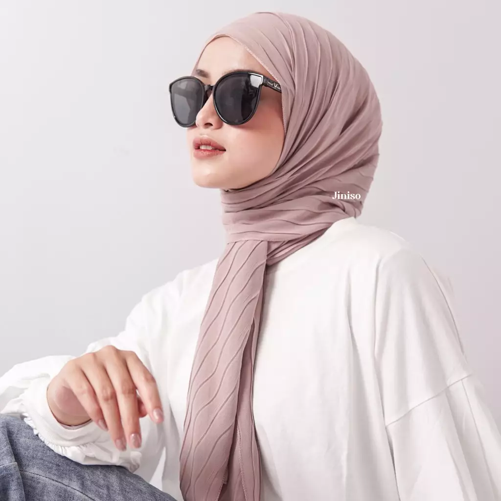 AURA Active Hijab Pashmina Full Plisket Wave