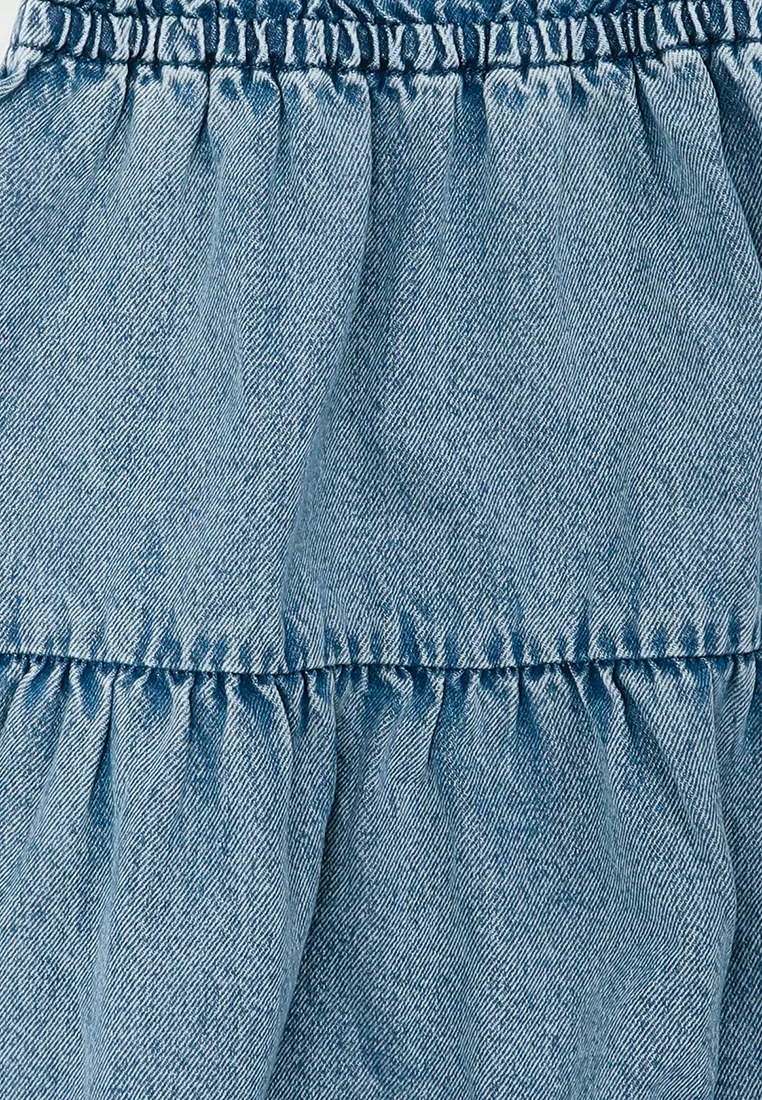 Sleeveless Denim Tiered Dress