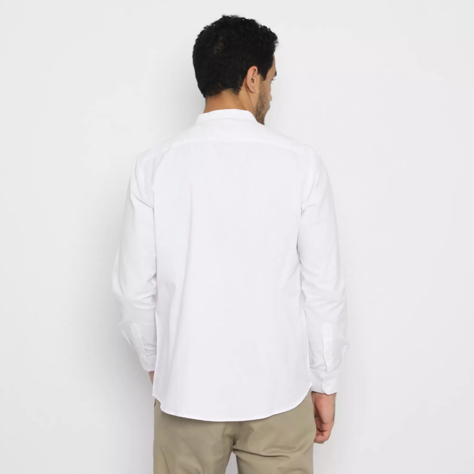 Platini Kemeja Pria Koko Shanghai Lengan Panjang Katun Oxford Putih 22030