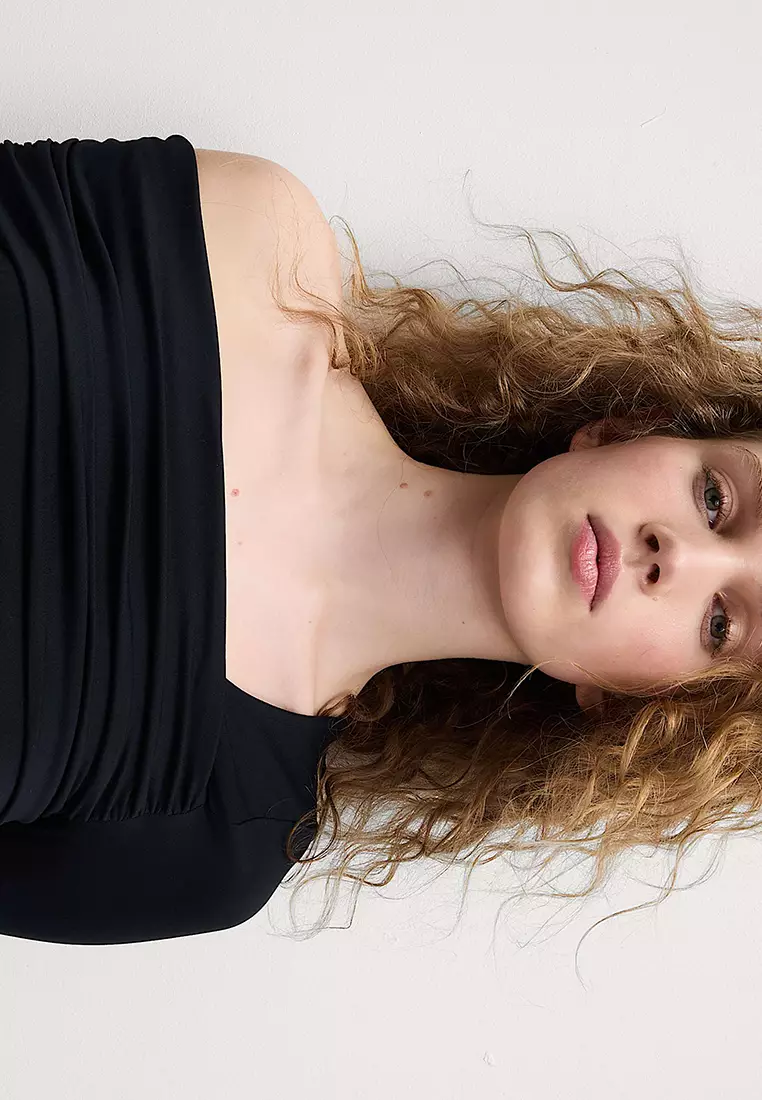 Jersey Asymmetric Neck Bardot Top