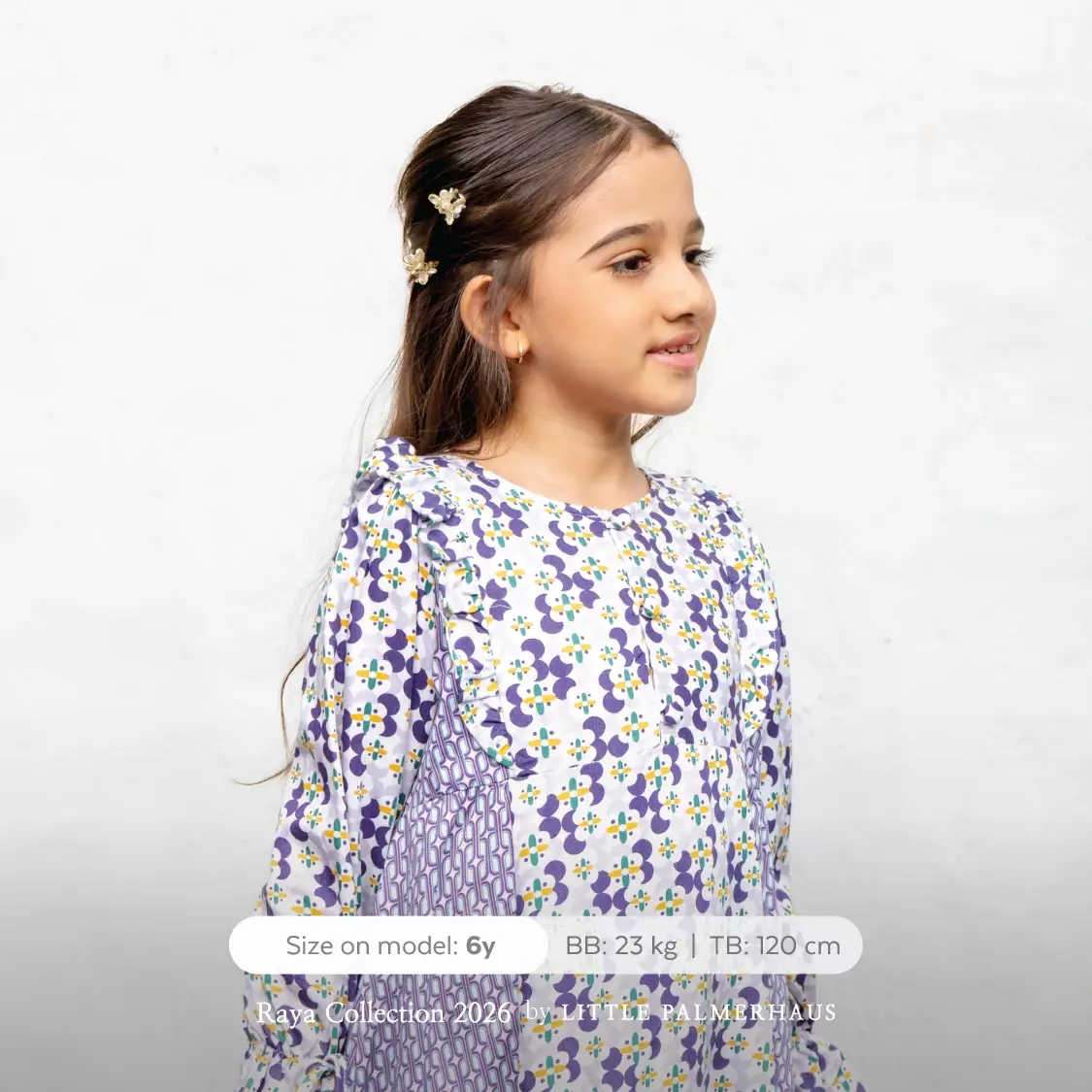 Little Palmerhaus - Baju Lebaran 2026 - Saraya Girl Gamis (Baju Gamis Anak Perempuan Usia 1-6 Tahun) Slate Blue