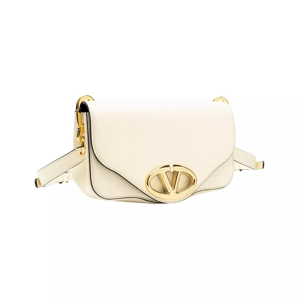 Jual Valentino Garavani Valentino Garavani Vlogo Round Foldover Messenger Bag Leather Ivory