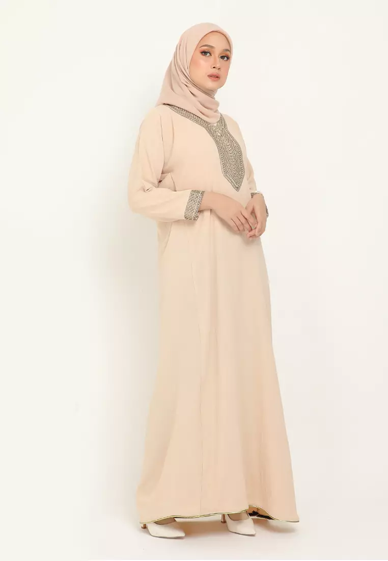 Buy Imaan Boutique Lara Abaya Nude Online Zalora Malaysia