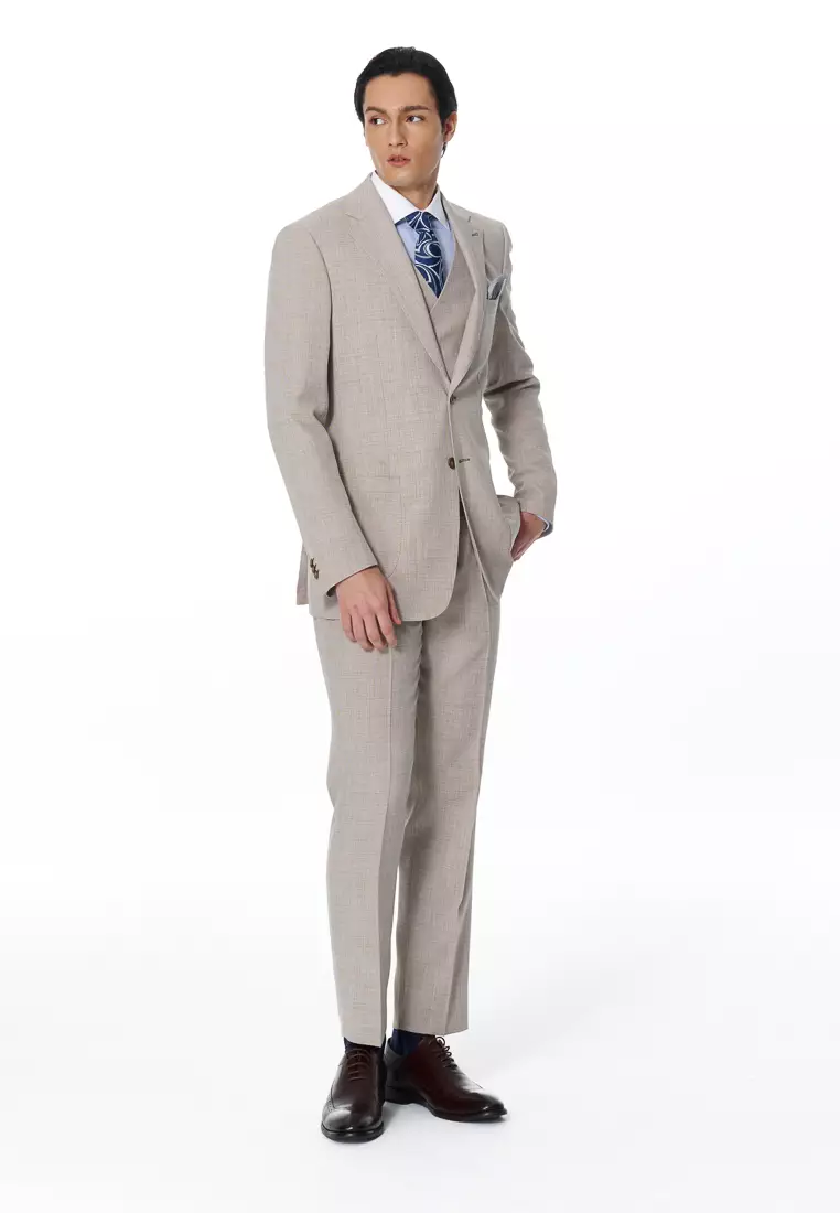 Beige Slim Trousers