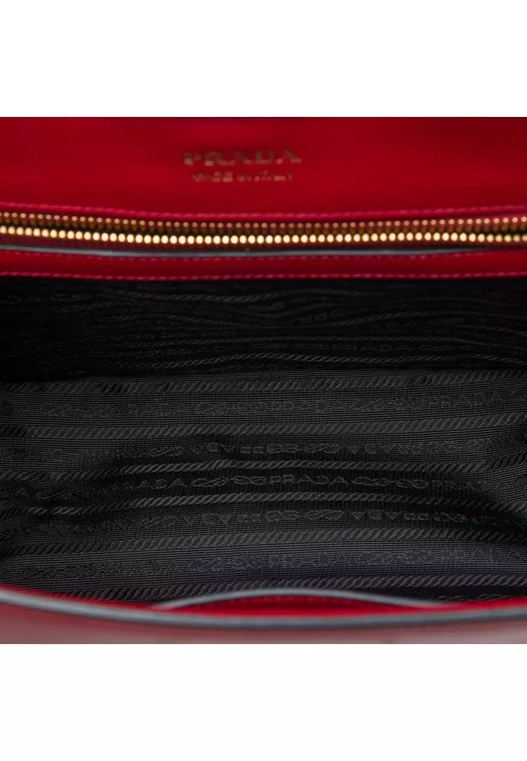 Pre-Loved Prada Saffiano Trimmed City Calf Cahier Satchel