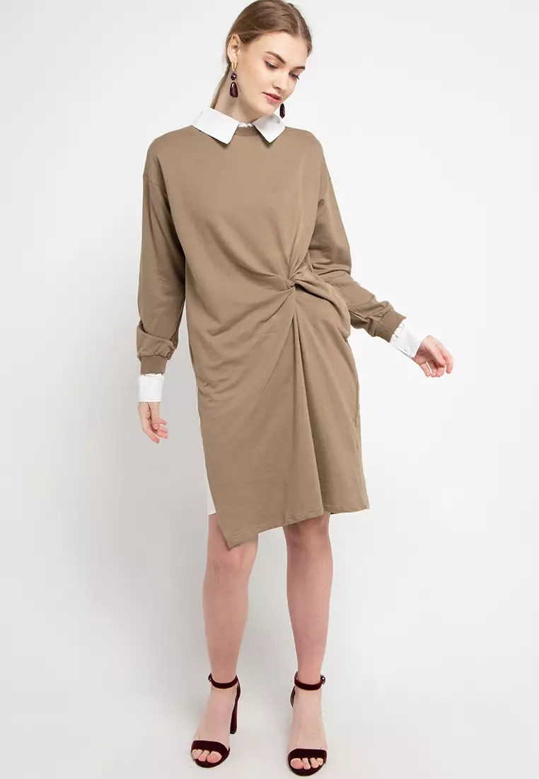 Front Knot Midi Dress