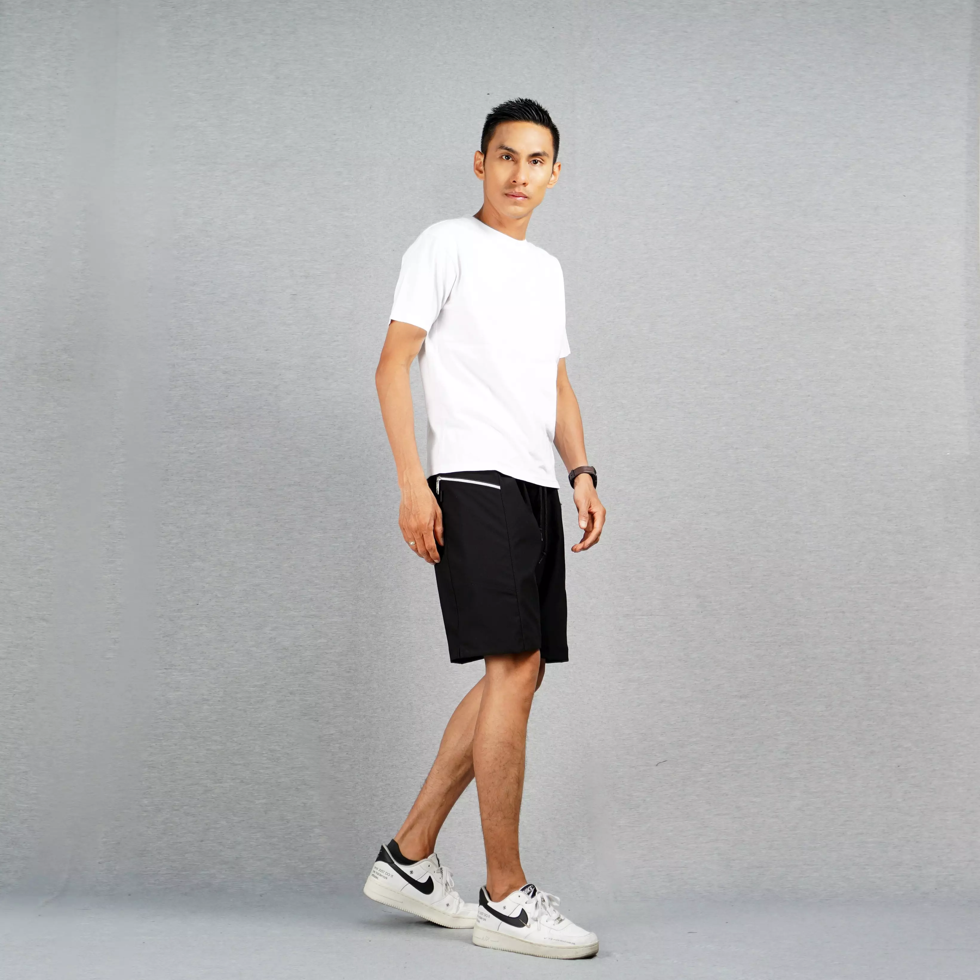 XYAN Celana Pendek Chino Pria Celana Pendek Pria Short Pants Pria Celana Pendek Santai Pria - HITAM