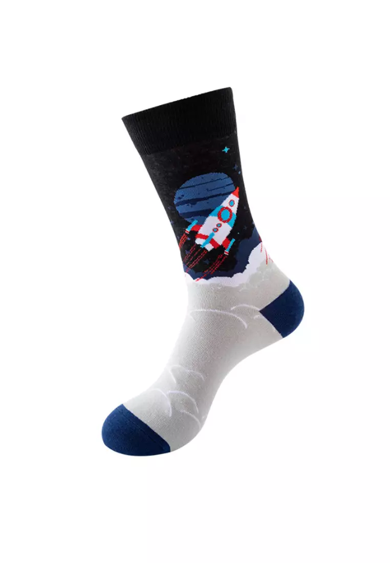 Spaceship Pattern Cozy Socks (One Size) HS202014