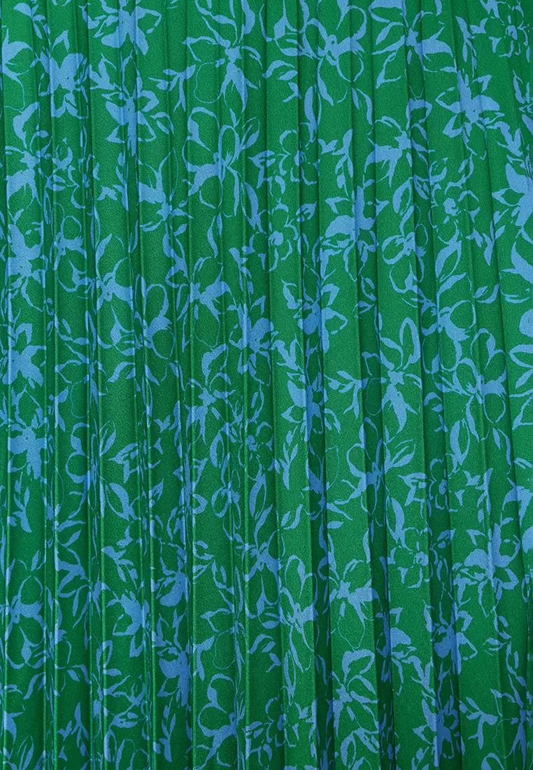 Pleated Printed Skirt