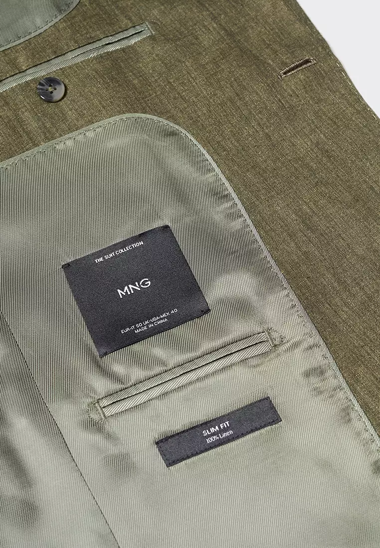 100% Linen Slim-Fit Suit Jacket