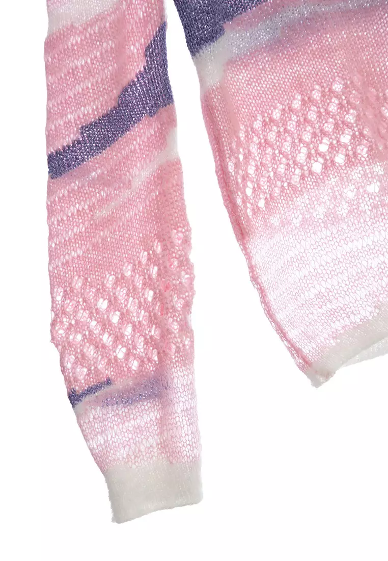 Contrast Streaks Knit Top