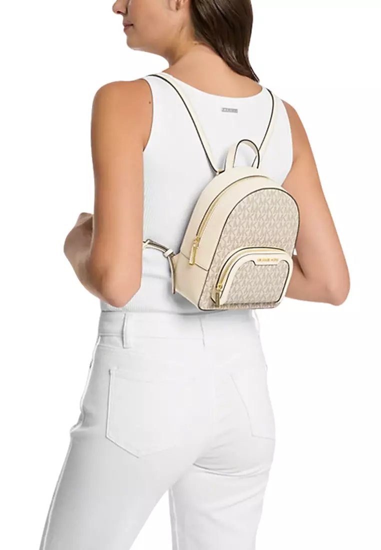 Jaycee Extra-Small Signature Logo Backpack In Light Cream 35T2G8TB1B