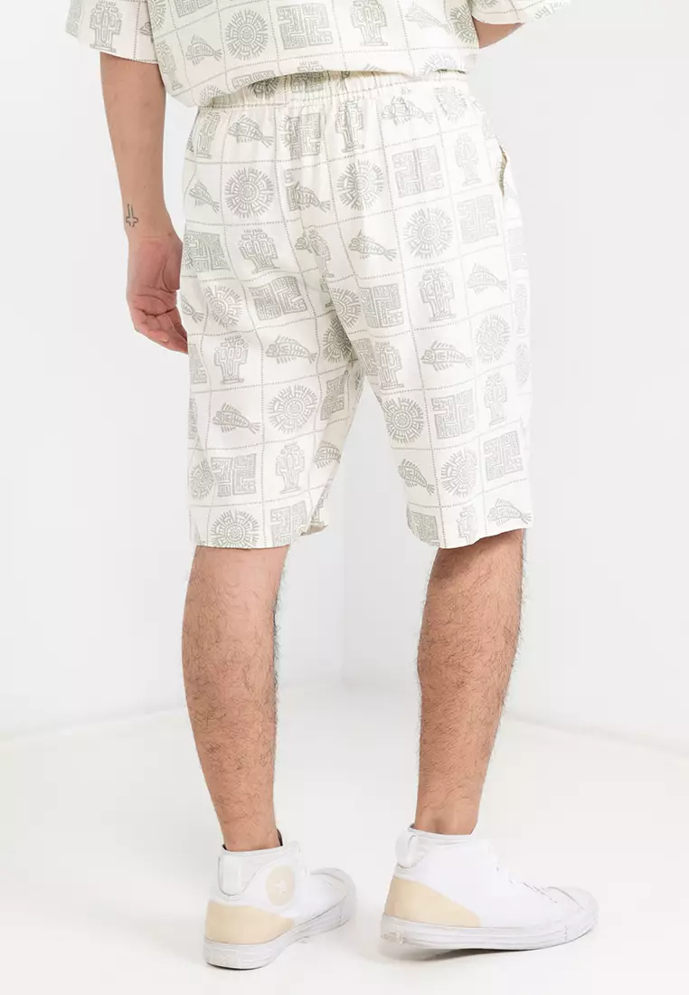 Printed Linen Resort Shorts