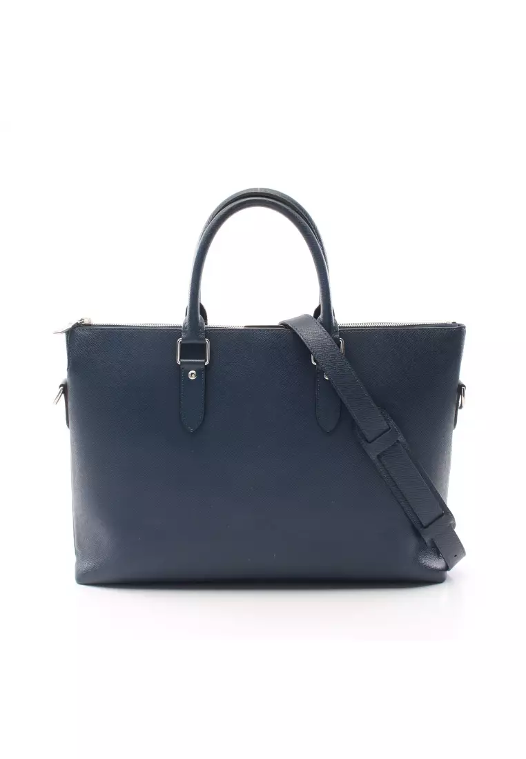 Buy Louis Vuitton Pre-loved LOUIS VUITTON Anton Briefcase taiga blue marine  Business bag leather Navy 2WAY Online