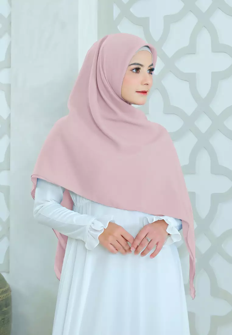 Cotton Bee - Dinara Square Syari | Hijab Segiempat Instan | Hijab Syari - Pink