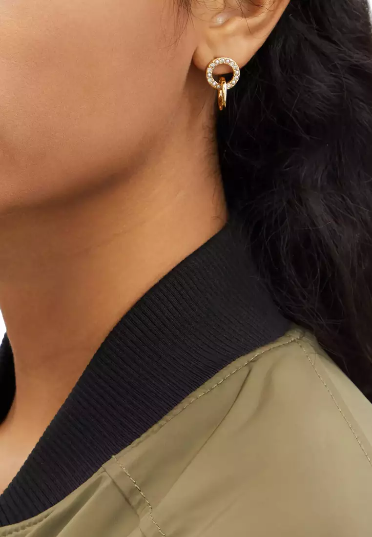 ≪COACH≫オープン サークル パール ハギーピアス ♯CO231 COACH® Outlet | Interlocking Open Circle Pearl Huggie Earrings