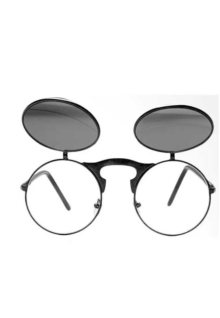 AOFLY Kacamata Casual Hitam Round Vintage Steampunk Sunglasses Material Alloy ORIGINAL