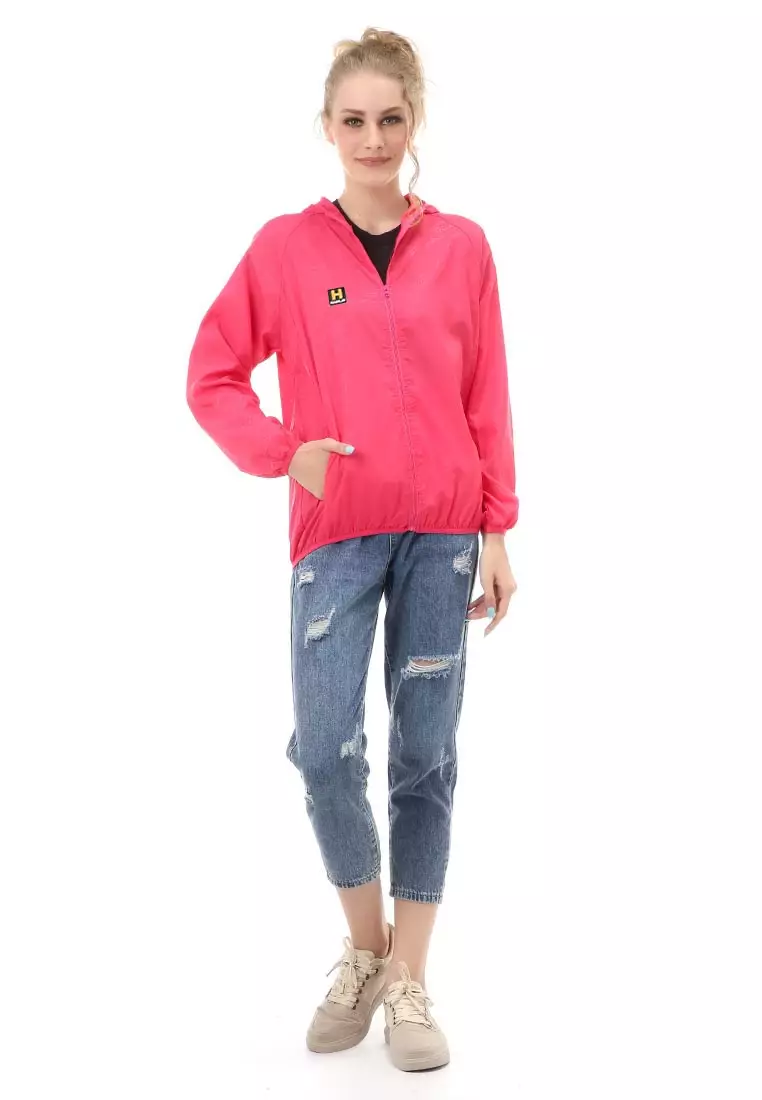 Hardwin Jaket Hoodie Wanita Pelindung UV Anti Air Material Polyester ORIGINAL - Fushia