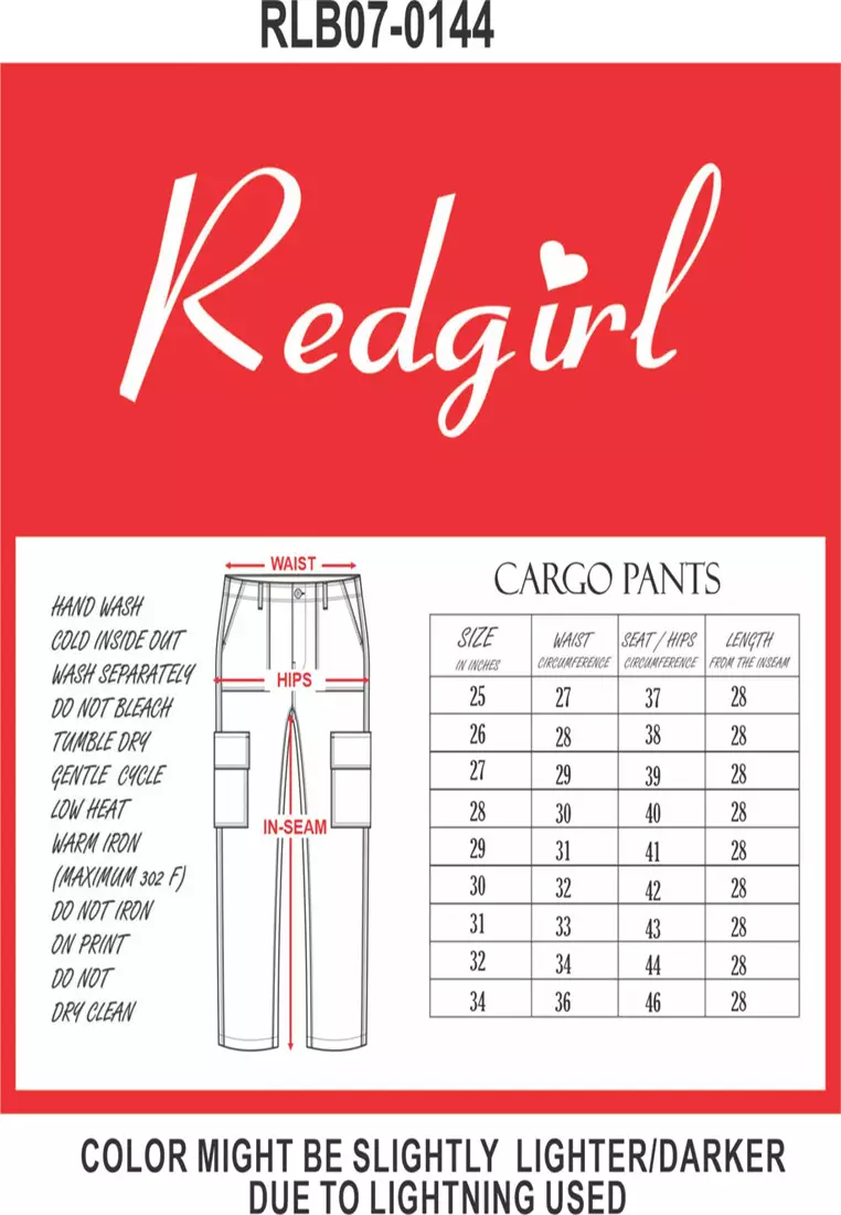 Colored Cargo Straight Cut Pants Ladies