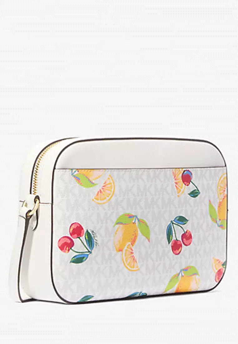 Jet set large floral logo crossbody bag best sale