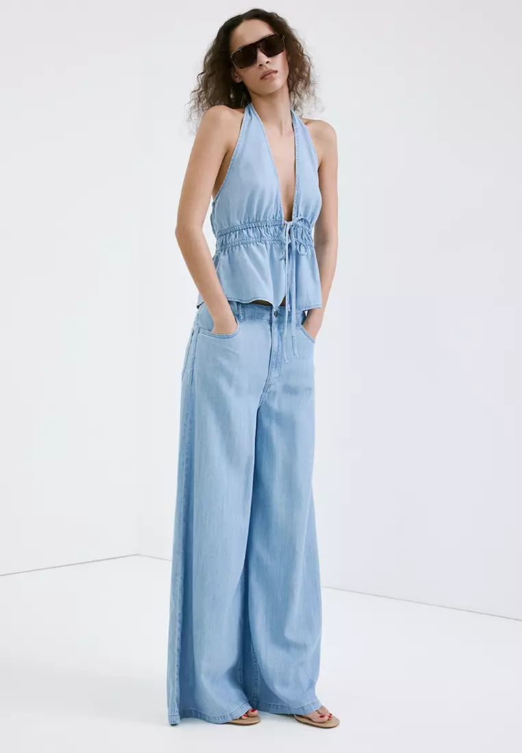Mid-Rise Palazzo Jeans
