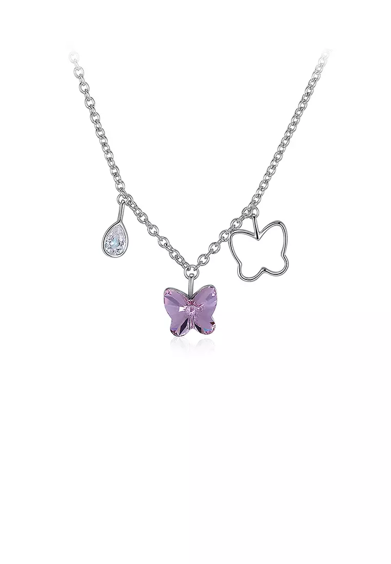 Purple butterfly pendant sale