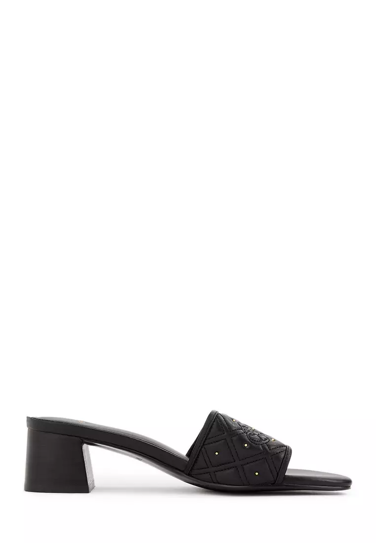 Discount on BONIA  shoes - SKU: Black Lean Heeled Sandals