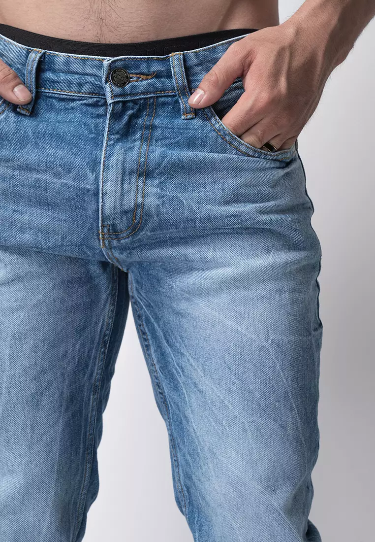 Tapered Fit Jeans Premium Blue Wash