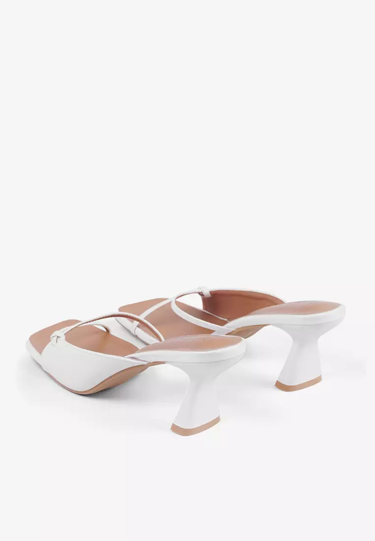 Eleanor Block Heel Sandals Square Toe Slim Minimalist Strap