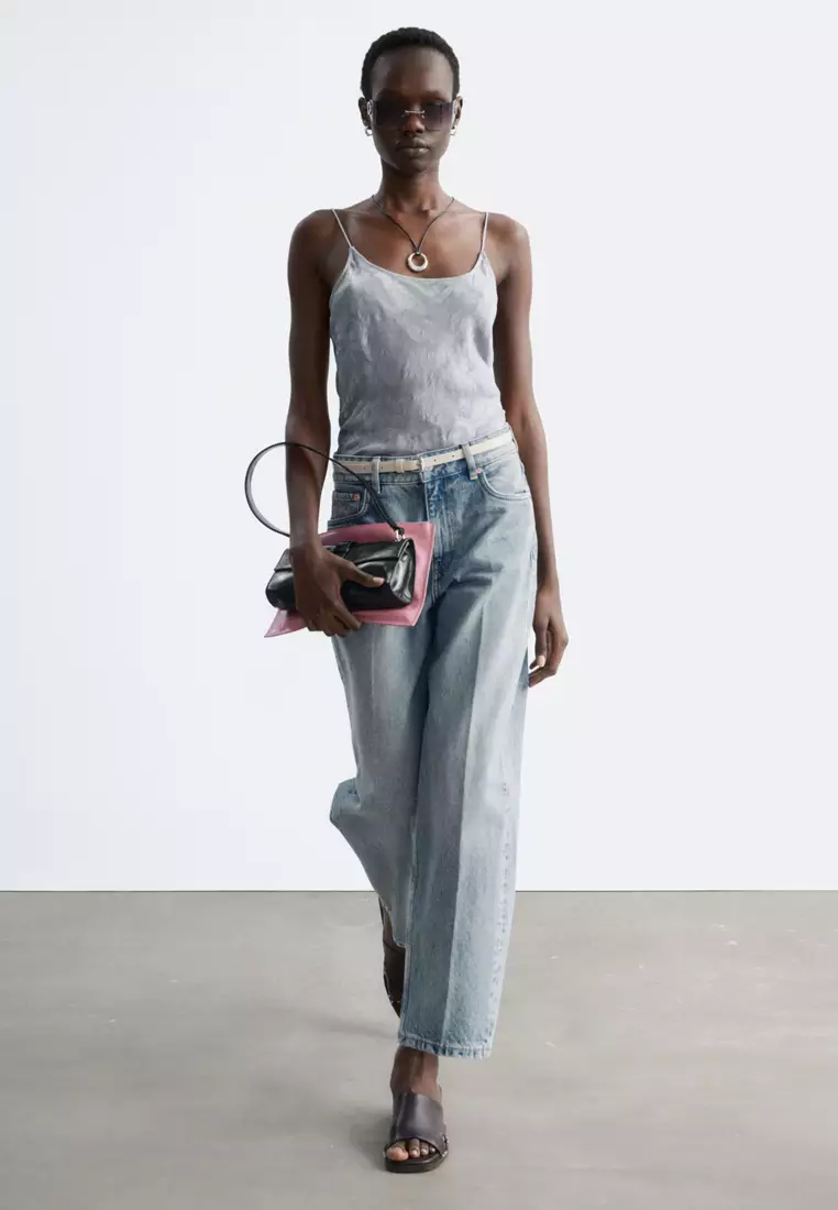 Sheer Satin Jacquard Camisole Top