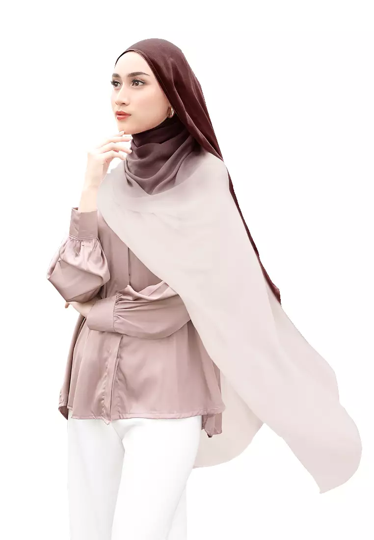Bellaya Viscose Shawl Gradasi | Hijab Pashmina Viscose - Crimson Red