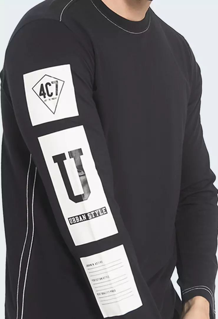 Johnwin - Kaos Casual - Kaos Pria - Kaos Motif Sablon - Slim Fit - ATS.627.M367.33.C-L/S