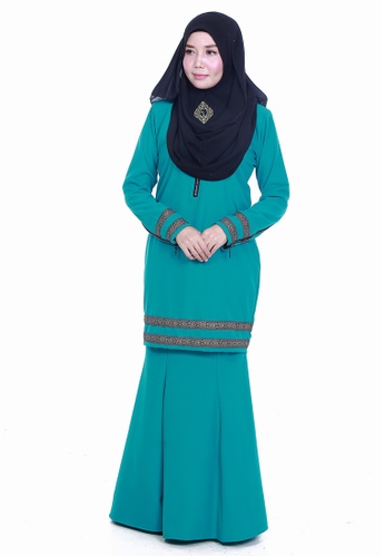 Farosa Kurung Cassandra Turqoise from Farosa in Green and Blue