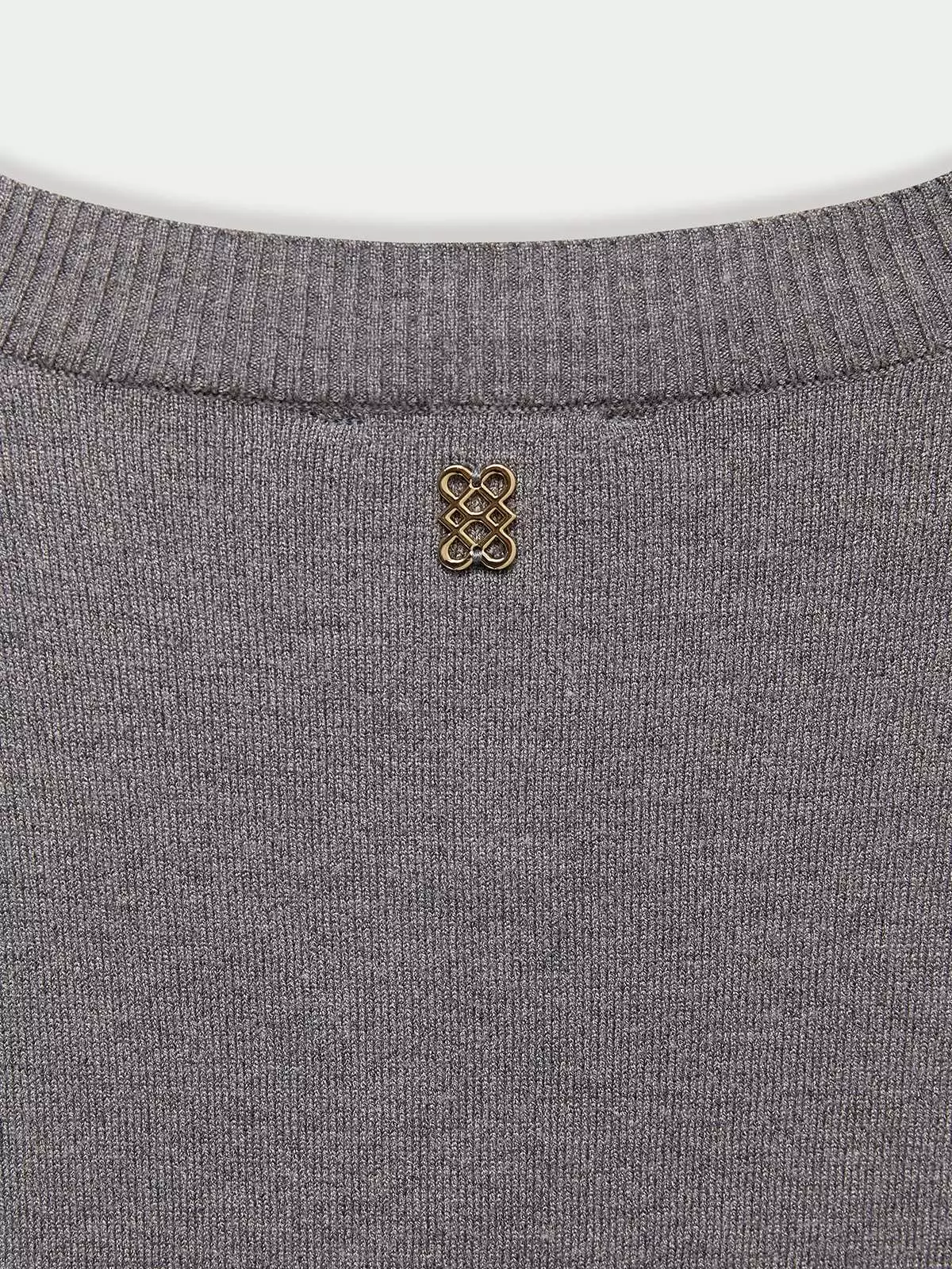 Ruched Trim Cardigan - Mid Grey