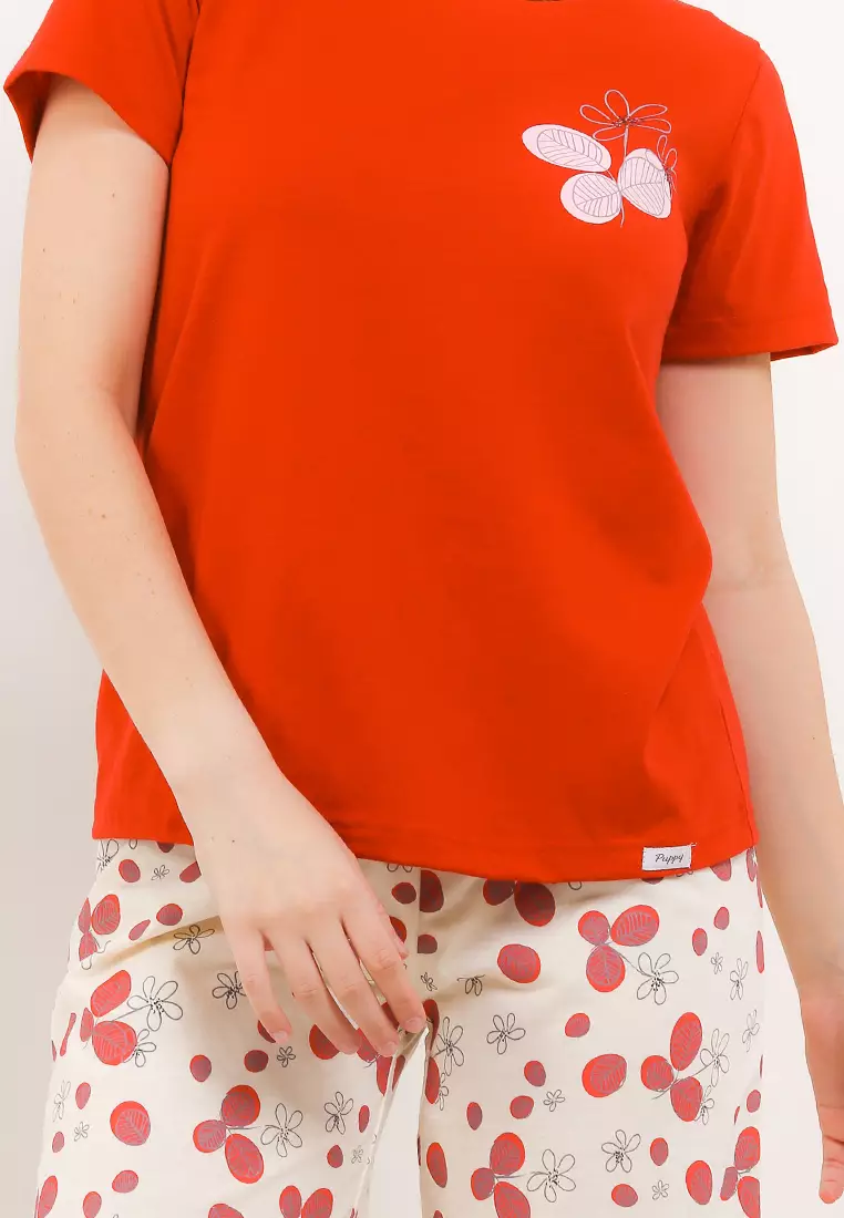 Pyjama Baju Tidur  Short Sleeve Short Pants Sleepwear