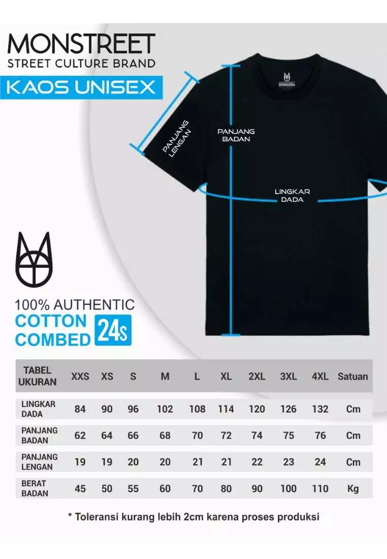 Monstreet Kaos Katun Combed 24S Grafis Reguler Fit Hitam Tshirt UTR289 Cotton Combed 24S Graphic Tshirt Regular Fit Black Tshirt Unisex