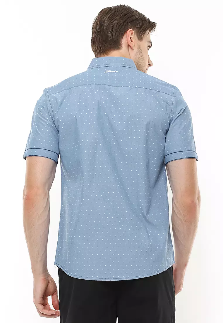 Johnwin - Kemeja Lengan Pendek - Biru - Polkadot - ASH.670.K880.693.C S/S