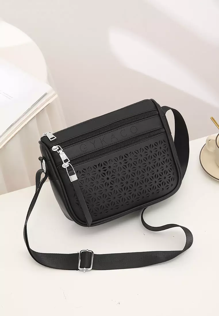 GYKACO DEONA Black - Tas Wanita Sling Bag - Fashion Top Handle Bag (Import)