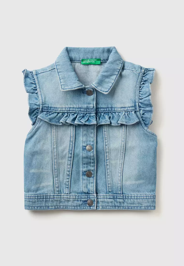Girl jean vest on sale