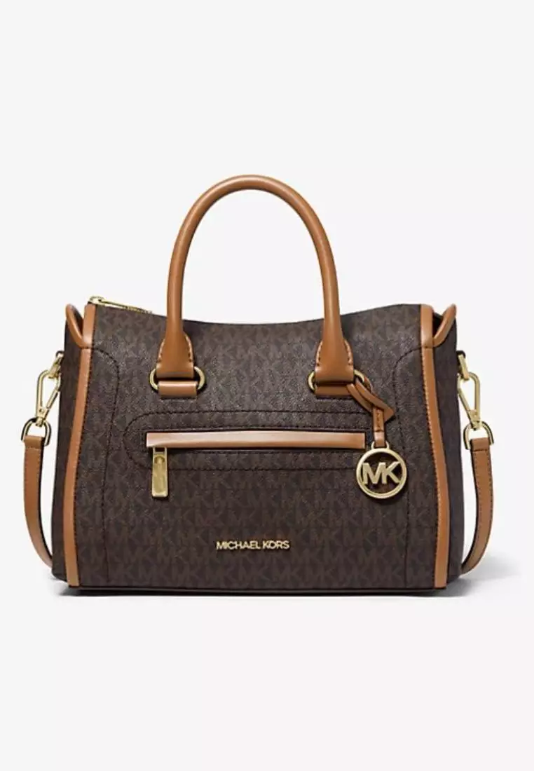 Michael kors carine medium logo satchel outlet